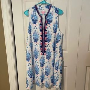 EUC Lilly Pulitzer Seaspray Jayne Dress Shift 16